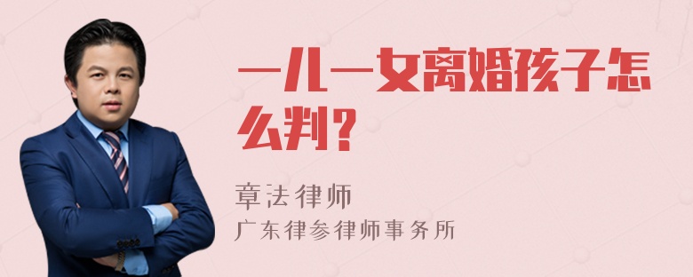 一儿一女离婚孩子怎么判？