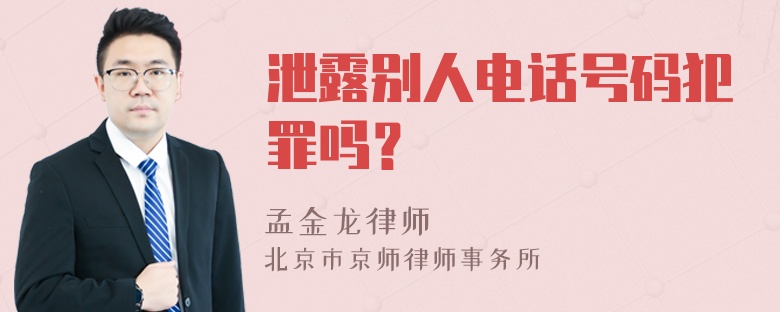 泄露别人电话号码犯罪吗？