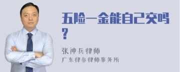 五险一金能自己交吗?