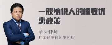 一般纳税人的税收优惠政策