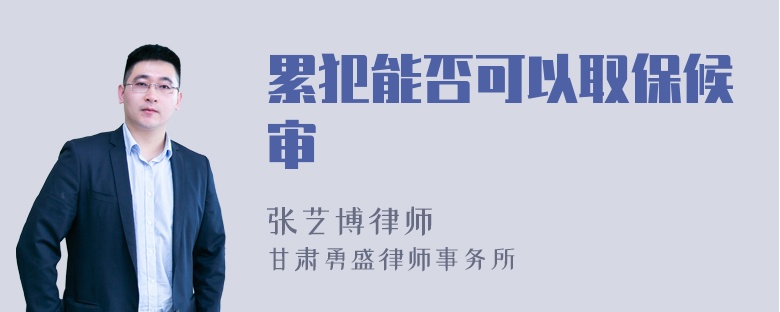 累犯能否可以取保候审