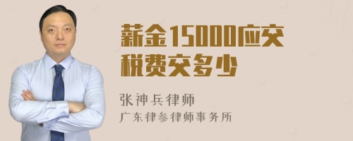 薪金15000应交税费交多少