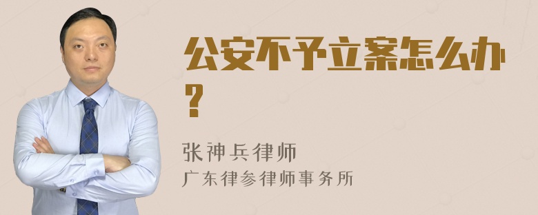 公安不予立案怎么办?