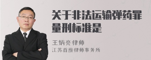 关于非法运输弹药罪量刑标准是