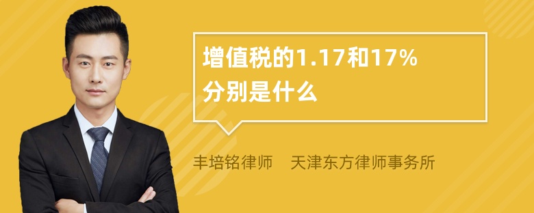 增值税的1.17和17%分别是什么