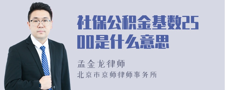 社保公积金基数2500是什么意思