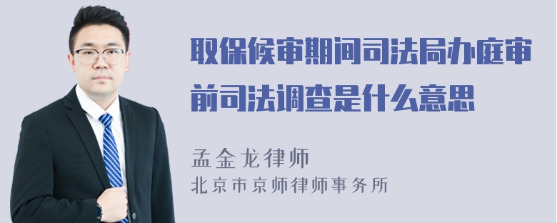 取保候审期间司法局办庭审前司法调查是什么意思