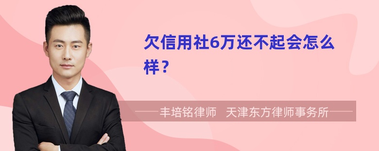 欠信用社6万还不起会怎么样？