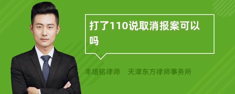 打了110说取消报案可以吗