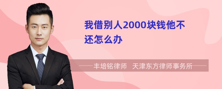 我借别人2000块钱他不还怎么办