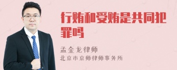 行贿和受贿是共同犯罪吗