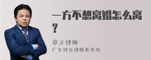 一方不想离婚怎么离？