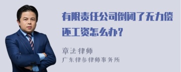 有限责任公司倒闭了无力偿还工资怎么办？