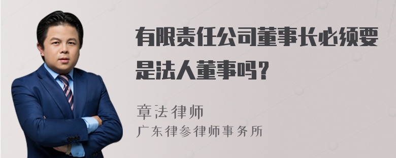 有限责任公司董事长必须要是法人董事吗？