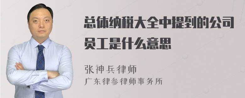 总体纳税大全中提到的公司员工是什么意思