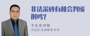 非法采砂有机会判缓刑吗？