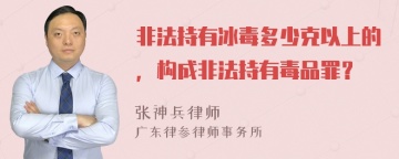 非法持有冰毒多少克以上的，构成非法持有毒品罪？