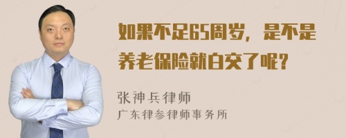 如果不足65周岁，是不是养老保险就白交了呢？