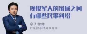 现役军人的家属之间有哪些民事纠纷