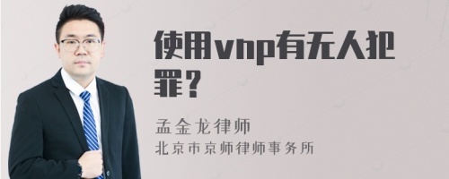 使用vnp有无人犯罪？