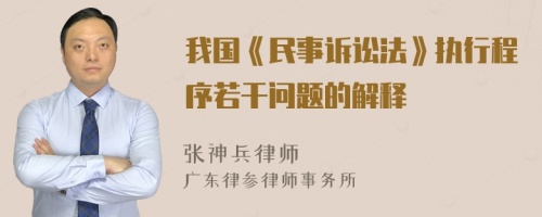 我国《民事诉讼法》执行程序若干问题的解释