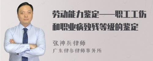 劳动能力鉴定——职工工伤和职业病致残等级的鉴定