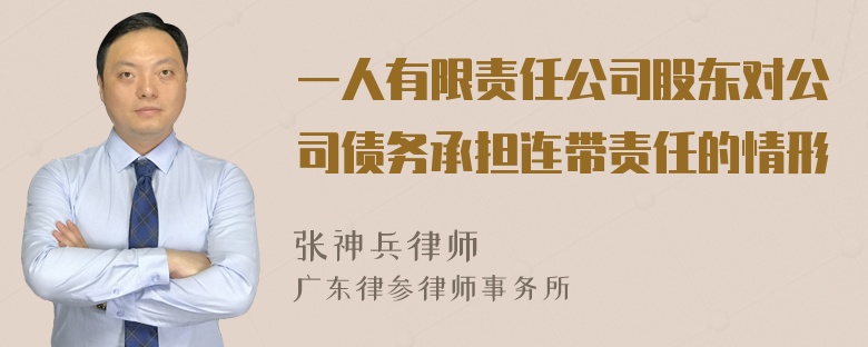 一人有限责任公司股东对公司债务承担连带责任的情形