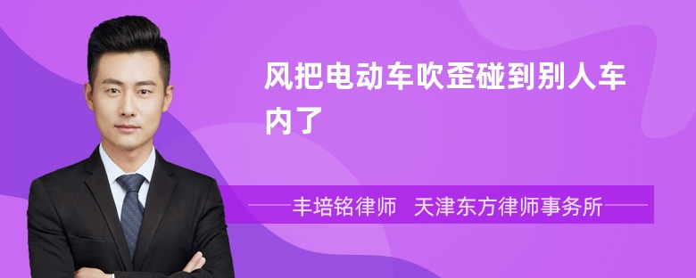 风把电动车吹歪碰到别人车内了