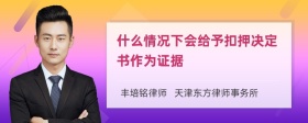 什么情况下会给予扣押决定书作为证据