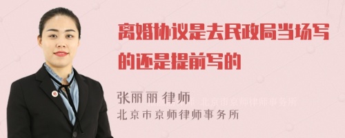 离婚协议是去民政局当场写的还是提前写的