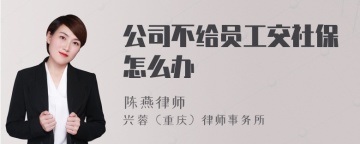 公司不给员工交社保怎么办