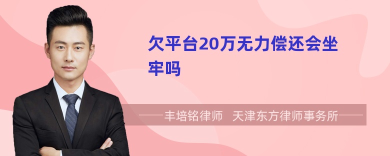 欠平台20万无力偿还会坐牢吗