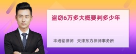 盗窃6万多大概要判多少年