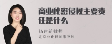 商业秘密侵权主要责任是什么