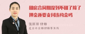 租房合同期没到不租了除了押金还要支付违约金吗