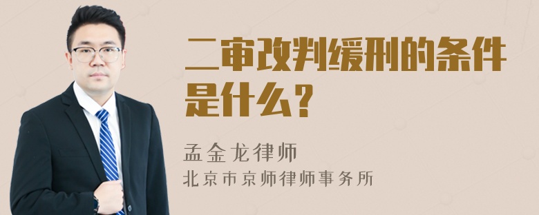 二审改判缓刑的条件是什么？