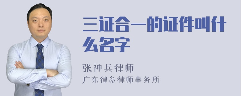 三证合一的证件叫什么名字