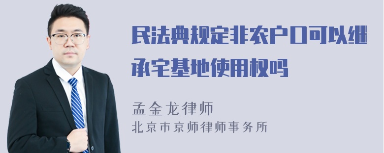 民法典规定非农户口可以继承宅基地使用权吗