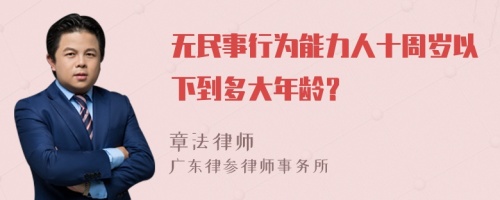 无民事行为能力人十周岁以下到多大年龄？