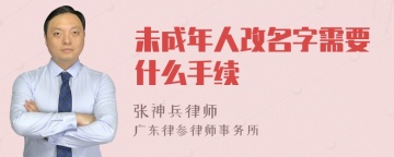 未成年人改名字需要什么手续