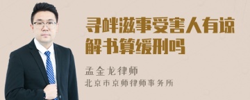 寻衅滋事受害人有谅解书算缓刑吗