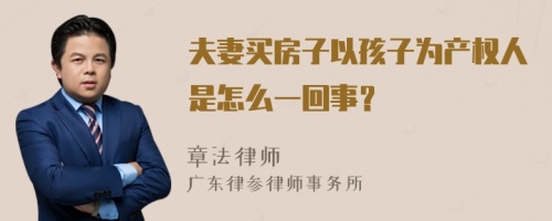 夫妻买房子以孩子为产权人是怎么一回事？