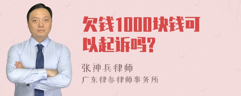 欠钱1000块钱可以起诉吗?