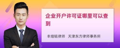 企业开户许可证哪里可以查到