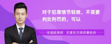 对于犯罪情节轻微，不需要判处刑罚的，可以