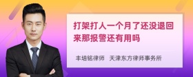 打架打人一个月了还没退回来那报警还有用吗