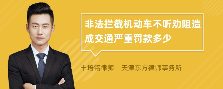 非法拦截机动车不听劝阻造成交通严重罚款多少