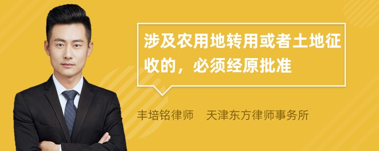 涉及农用地转用或者土地征收的，必须经原批准