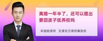 离婚一年半了，还可以提出要回孩子抚养权吗