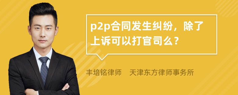 p2p合同发生纠纷，除了上诉可以打官司么？